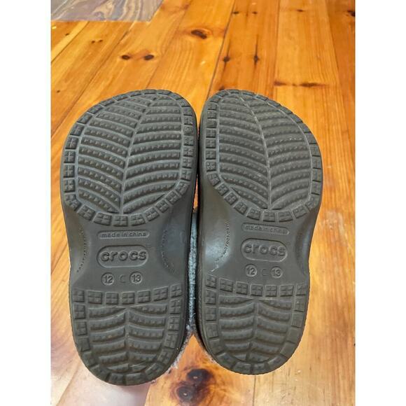 CROCS Shoes Kids Size 12/13C Slide Comfort Fleece Lined. Brown. slip on - Picture 4 of 4